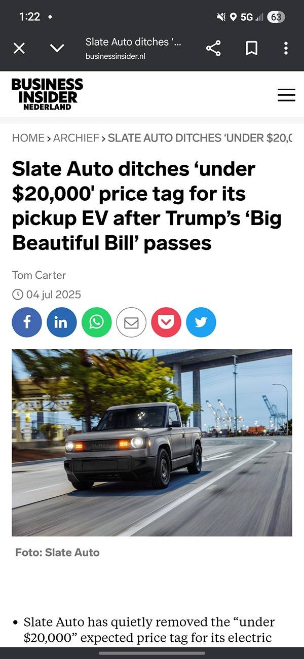 Slate Auto Pickup Truck Expected price now "Mid-Twenties" for Slate truck 1000000998