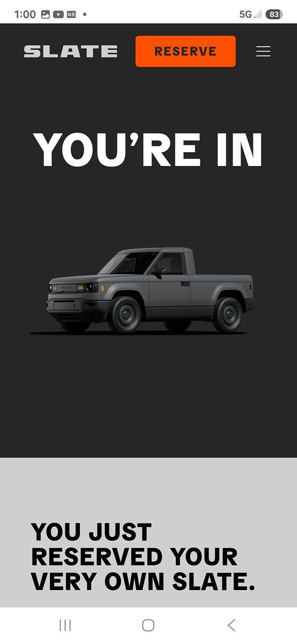Slate Auto Pickup Truck My Slate Truck Reservation Pre-Order is in! Who else? 1000011416