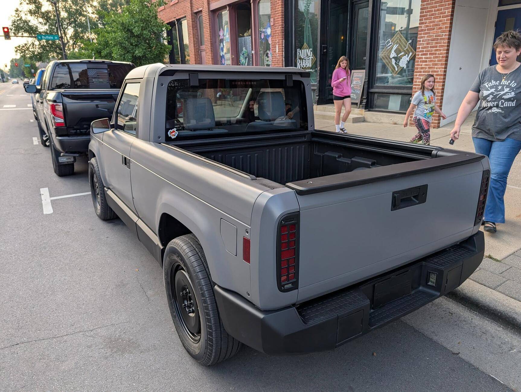 Slate Auto Pickup Truck Slate pickup sighting in downtown Warsaw, IN! (w/ frunk, bed, charging port closeup) 1748619314858-53