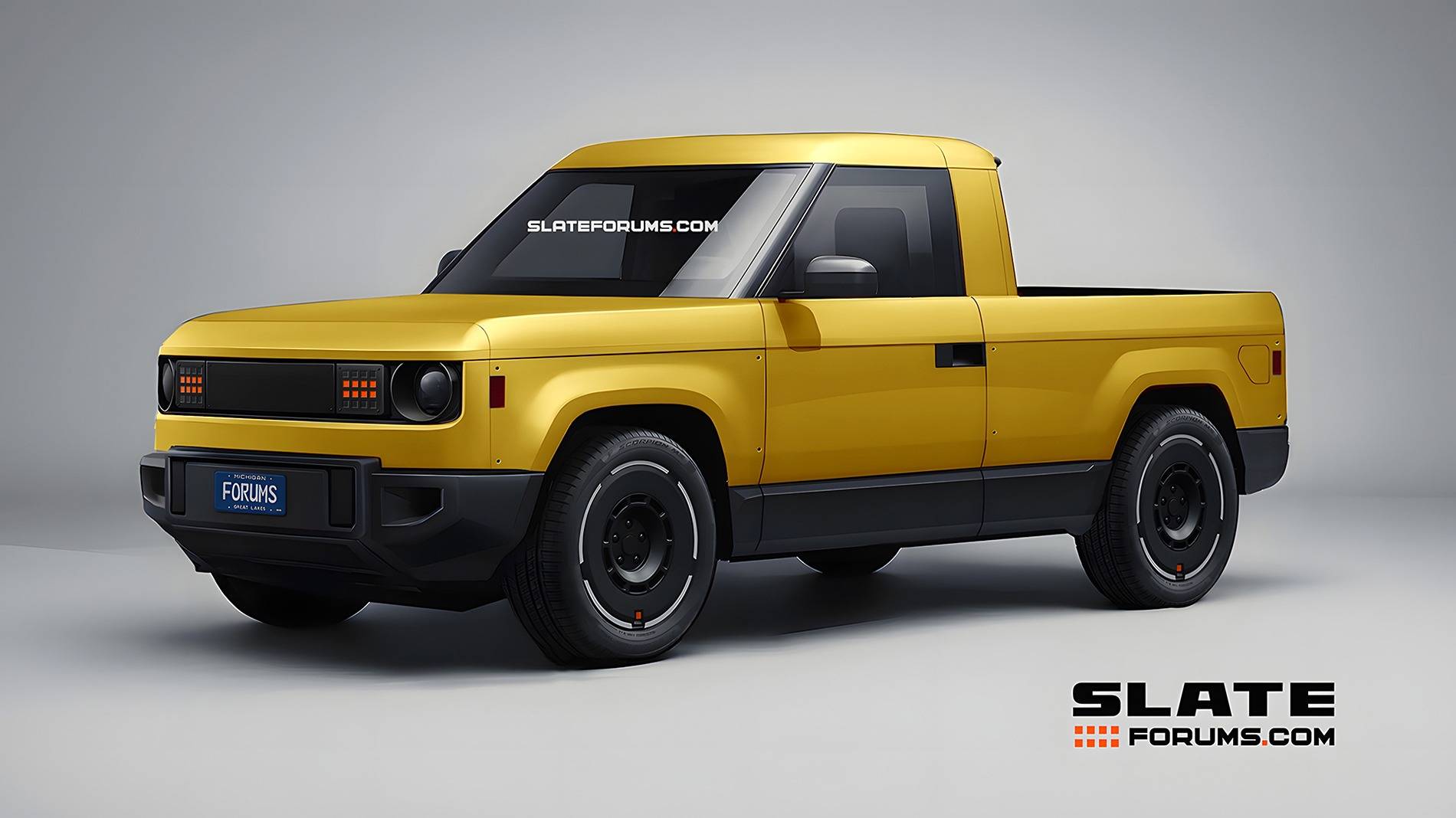 Slate Auto Pickup Truck Our Slate Pickup Truck Previews in Various Colors 2026 2027 Slate Pickup Truck SlateForums_Slate_Front Yellow