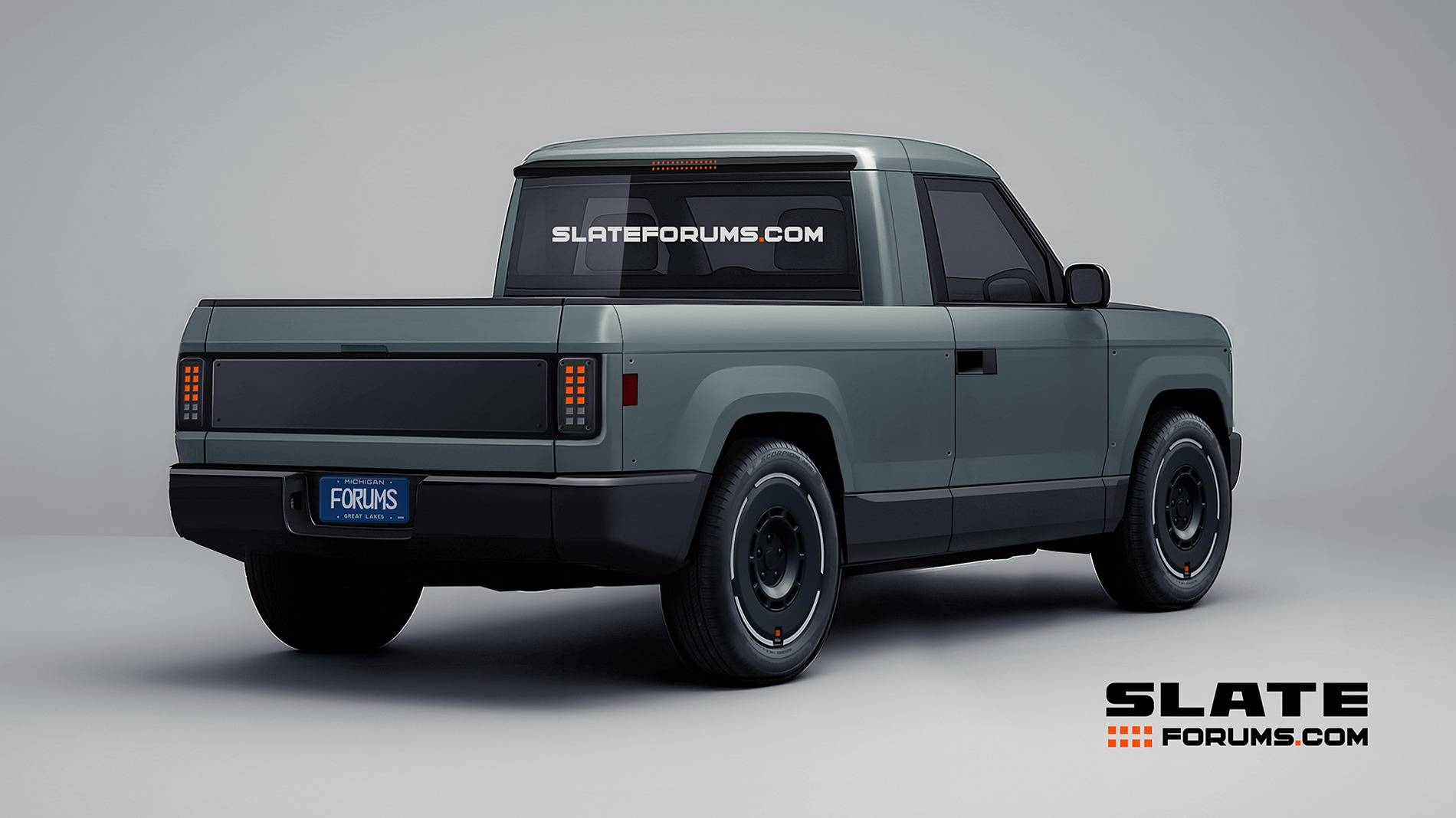 Slate Auto Pickup Truck Our Slate Pickup Truck Previews in Various Colors 2026 2027 Slate Pickup Truck SlateForums_Slate_Rear Limestone