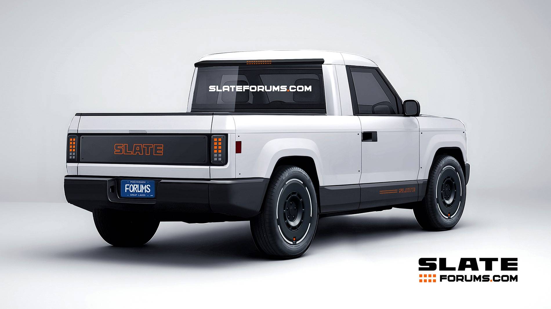 Slate Auto Pickup Truck Our Slate Pickup Truck Previews in Various Colors 2026 2027 Slate Pickup Truck SlateForums_Slate_Rear White