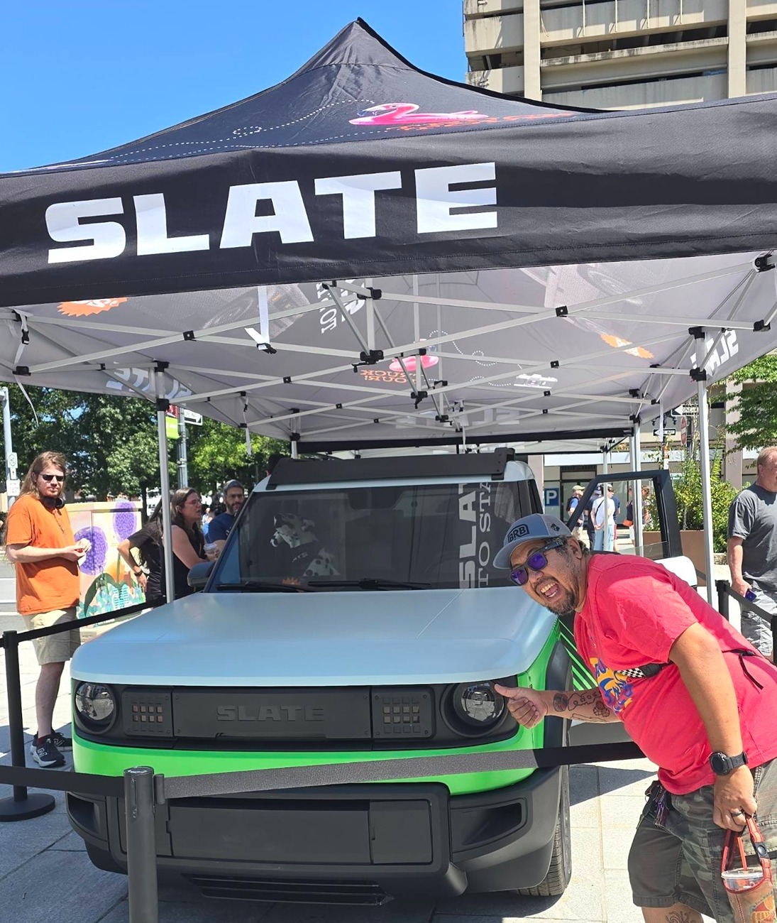Slate Auto Pickup Truck Wrapped Slate truck touring Re:Build companies 534107970_10237308313064595_3878094386753642572_n
