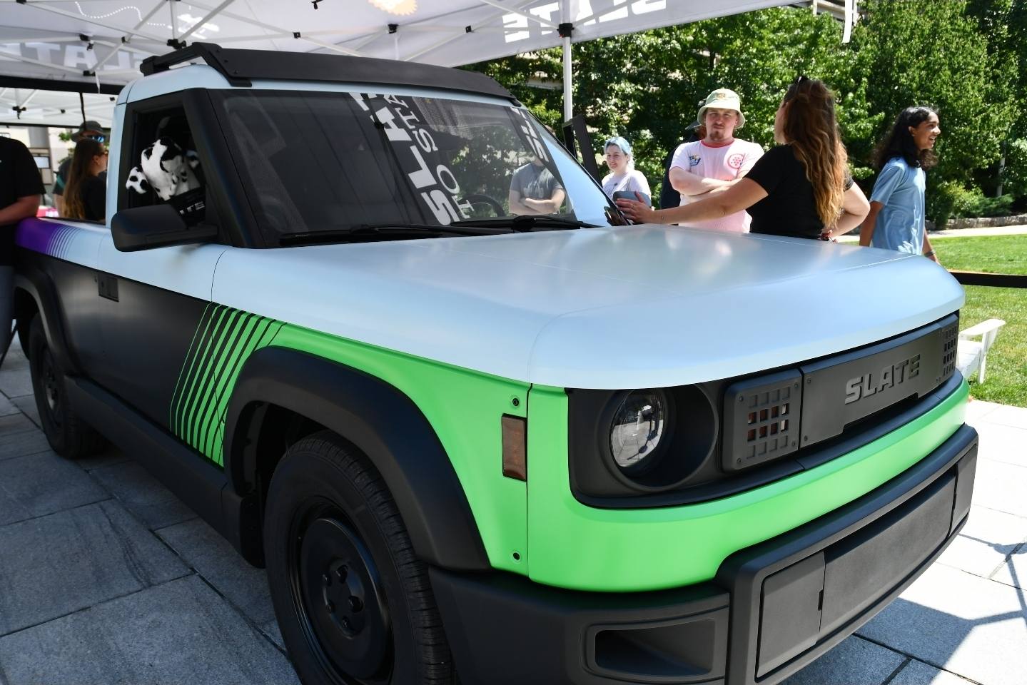 Slate Auto Pickup Truck Wrapped Slate truck touring Re:Build companies 534567095_10237308314144622_8092199993272750983_n