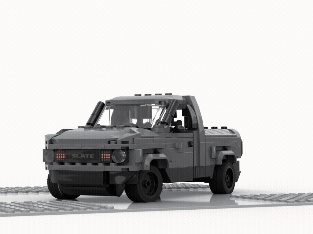 Slate Auto Pickup Truck LEGO Slate Pickup Truck with working doors, tailgate, steering dude-built-a-slate-truck-out-of-common-lego-parts-v0-nls65cq64ekf1