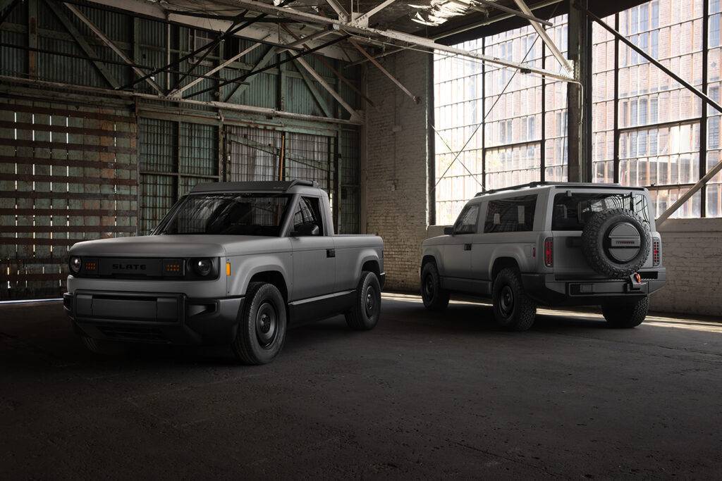 Slate Auto Pickup Truck Article: Will the Slate Truck Usher in a New Era of 3D Printing Car Customization? Hero-Blank-Slate-and-SUV_web-1024x683