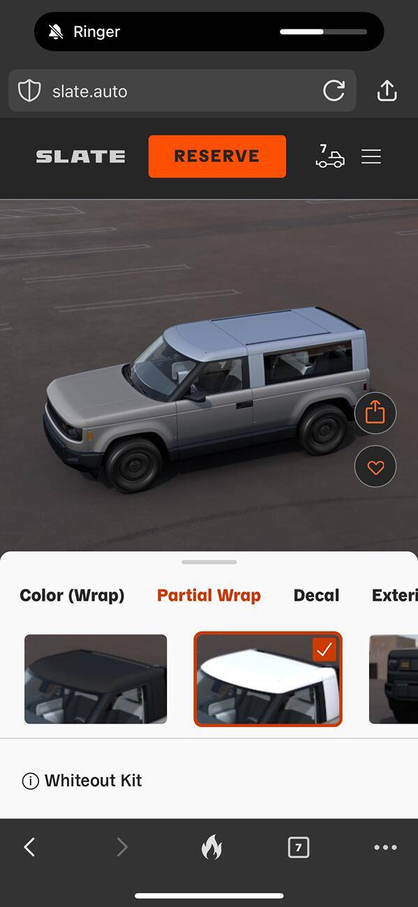Slate Auto Pickup Truck White Roof Only Wrap IMG_3295
