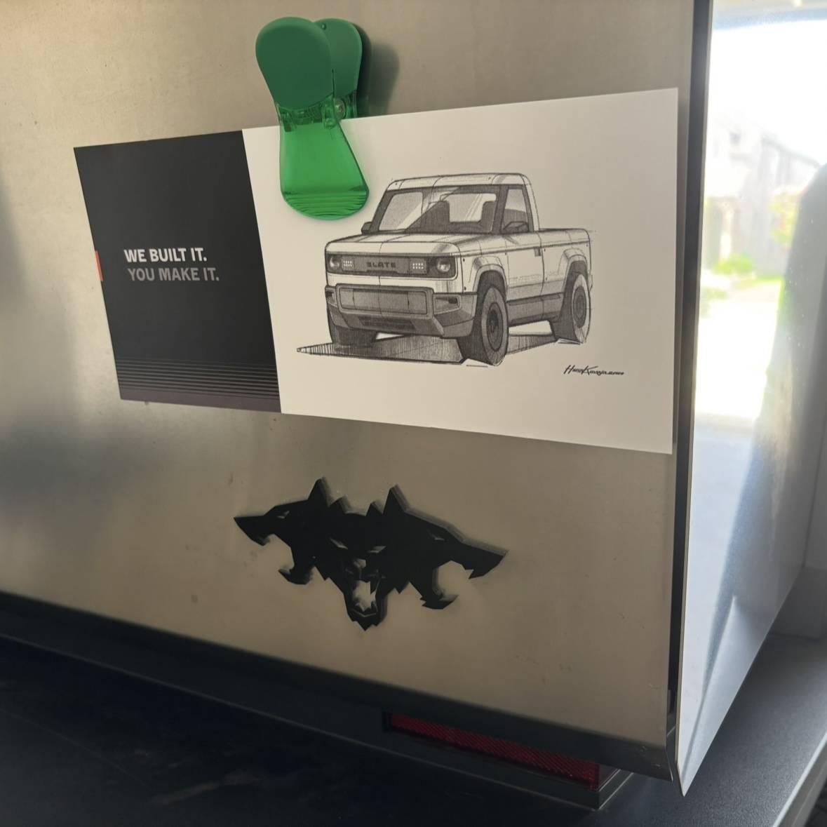 Slate Auto Pickup Truck Received my gift in mail from Slate Auto - concept sketch IMG_9913