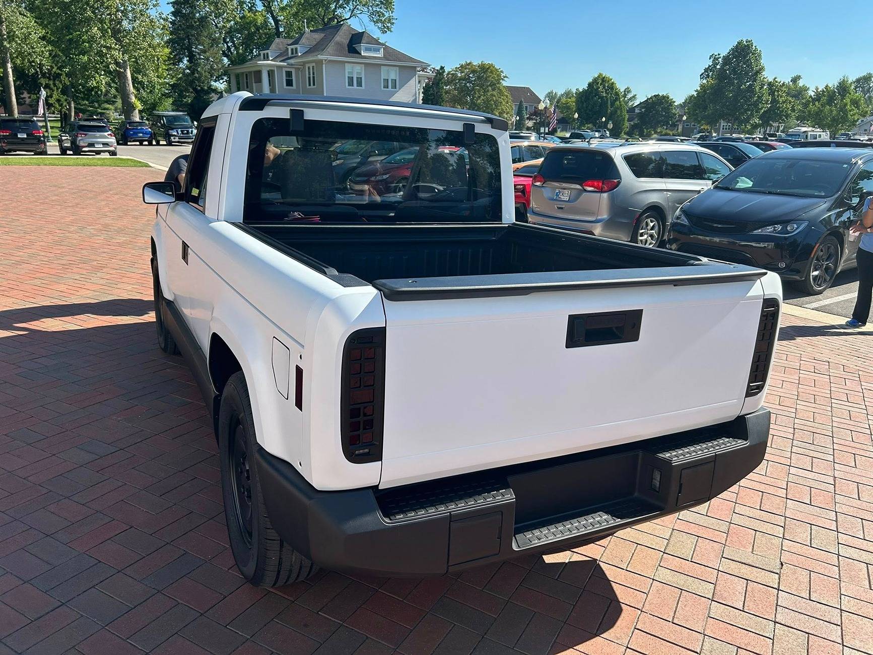 Slate Auto Pickup Truck Your questions answered AND 360 photos! (saw white Slate & met team members in Warsaw) Pearl white Slate truck wrap 3
