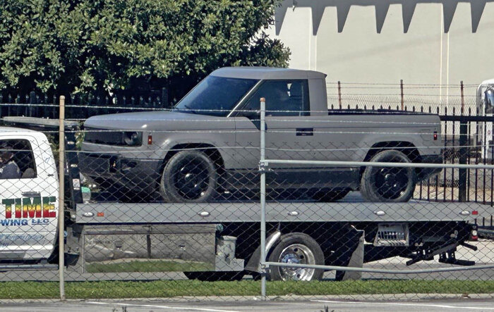 Slate Pickup Truck concept spotted on flatbed