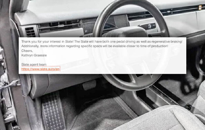 One-Pedal Driving confirmation from Slate Auto