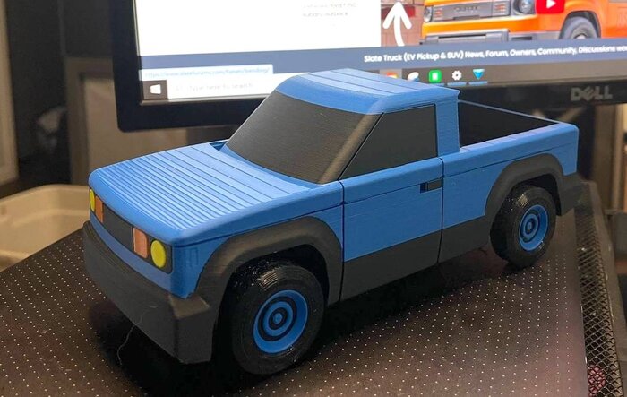 Scale Models of Slate Pickup, SUV, Fastback (for DIY 3D Print)