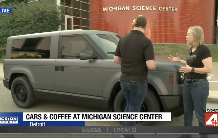 Slate Truck at Michigan Science Center's EV Cars & Coffee