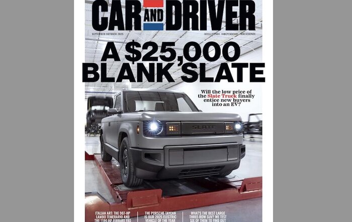 Slate makes the cover of Car & Driver magazine!